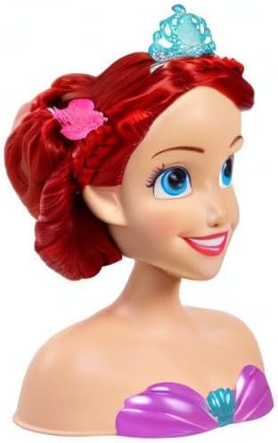 Disney Princess Ariel Styling Head, 18-pieces, Pretend Play, Kids Toys for Ages 3 Up by Just Play