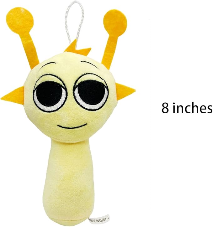 Sprunki Plush, Sprunk Soft and Funs Stuffed Toys,Soft Stuffed Animal Pillow Figure Doll Christmas Birthday Gifts for Adult Kids (Yellow)