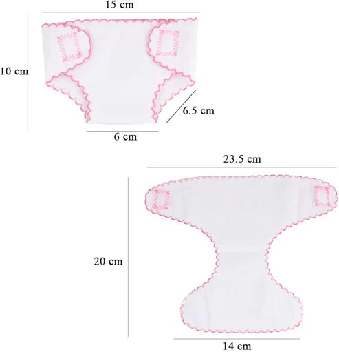 SOTOGO 8 Pieces Doll Diapers Doll Underwear for 14 to 17 Inch 15 Inch 18 Inch