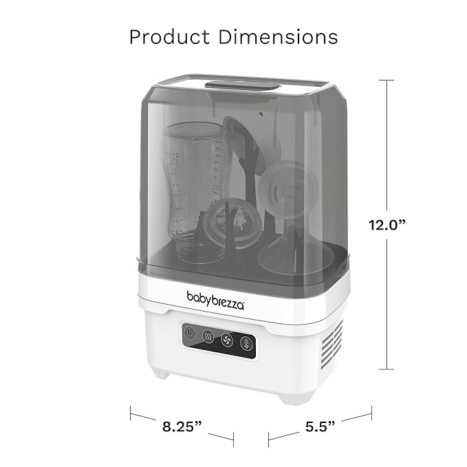 Baby Brezza Portable Baby Bottle Sterilizer Dryer for Travel - Mini Sterilizer Fits Bottles, Pump Parts and Accessories