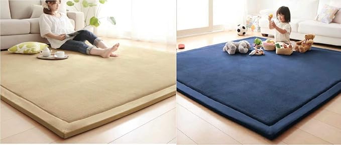 V-mix Baby Play Mat - Handmade Weaving Plush Foam Crawling Rug for Babies, Toddlers, Children - Yoga and Exercise Mat - Cushy-Soft, Thick, Hypoallergenic, Non-Toxic, Reversible