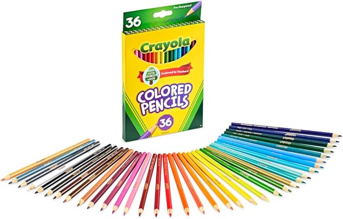 Crayola Colored Pencils (36ct), Kids Pencils Set, Arts & Crafts Supplies, Coloring Book Pencils, Gifts for Kids & Toddlers, Ages 3+