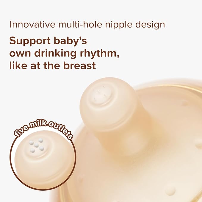 Thyseed PPSU Natural Anti-Colic Baby Bottles | Newborn Breast Like Nursing Bottle for Breastfed Babies with Nipple(2-3 Months),5oz,1pack