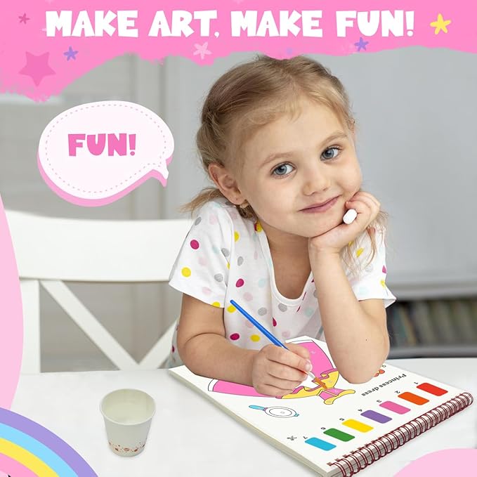 ZMLM Paint with Water Books for Kids - Easter Basket Stuffers Mess Free Coloring Activity for Toddlers - Arts & Crafts Gifts Toys for Valentines Birthday Christmas Boy Girls Ages 4 5 6 7 8(Princess)