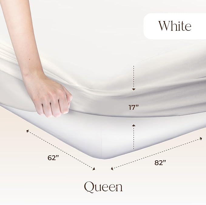 Organic Waterproof Mattress Protector Queen Size - 100% Waterproof Mattress Pad with Extra Soft Quiet & Breathable Triple Layer Protection - GOTS Certified Machine Washable Deep Pocket Design (Queen)