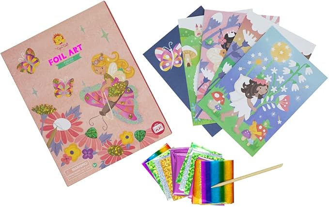 Tiger Tribe: Foil Art - Fairy - Activity Set, Foil Sheets, Magical Themed Art Cards, Create Holographic Scenes, Kids Ages 5+