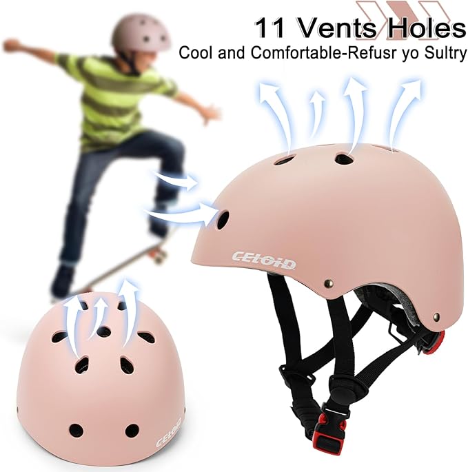 Kids Bike Helmet,Toddler Skateboard Helmets for Ages 2-3-5-8-14 Years Boys Girls,Adjustable Multi-Sport Bicycle Skateboarding Football Roller Skating Scooter Rollerblade Balance Bike Helmet