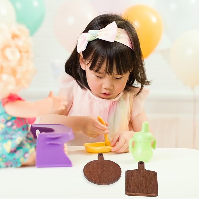 Zerodeko 10 PCS Dollhouse Cutting Board, Miniature Wooden Cutting Board Wood Chopping Charcuterie Boards Doll House Miniature Kitchen Accessory