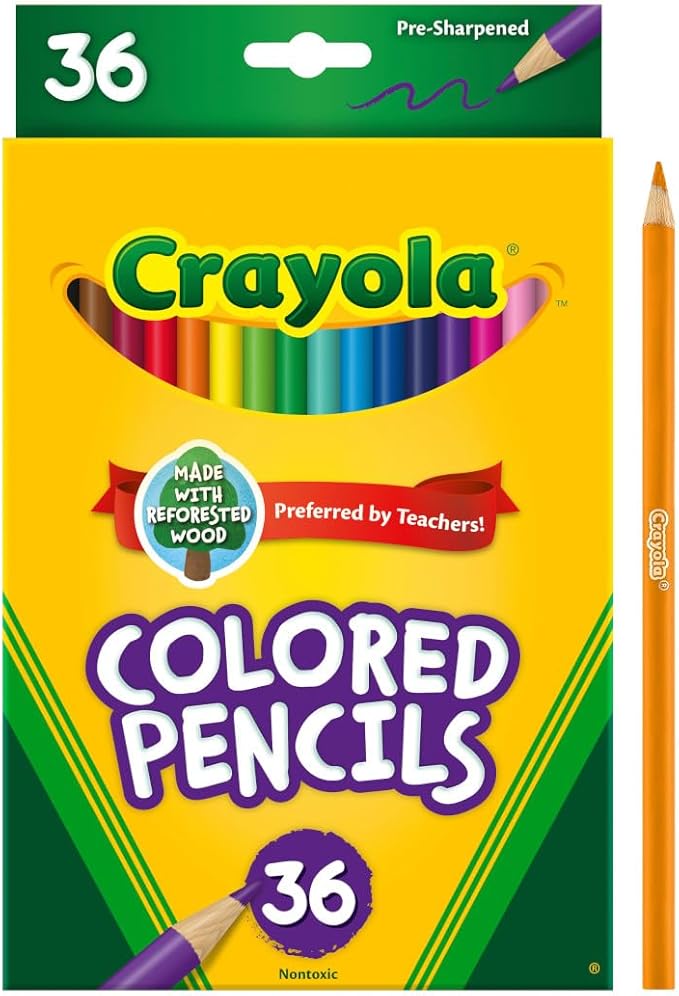 Crayola Colored Pencils (36ct), Kids Pencils Set, Arts & Crafts Supplies, Coloring Book Pencils, Gifts for Kids & Toddlers, Ages 3+