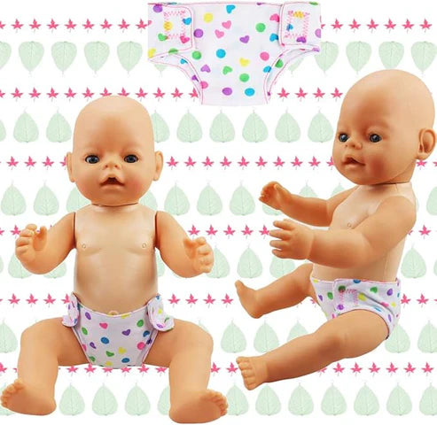 SOTOGO 8 Pieces Doll Diapers Doll Underwear for 14 to 17 Inch 15 Inch 18 Inch