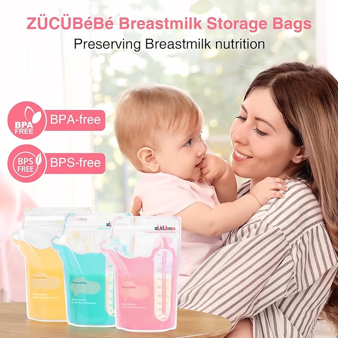 Breastmilk Storage Bags(180 Count),8oz Milk Storage Bags for Breastfeeding,BPA Free with Easy Pour Spout, Self Standing, for Refrigeration and Freezing