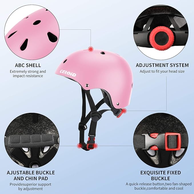 Kids Bike Helmet,Toddler Skateboard Helmets for Ages 2-3-5-8-14 Years Boys Girls,Adjustable Multi-Sport Bicycle Skateboarding Football Roller Skating Scooter Rollerblade Balance Bike Helmet