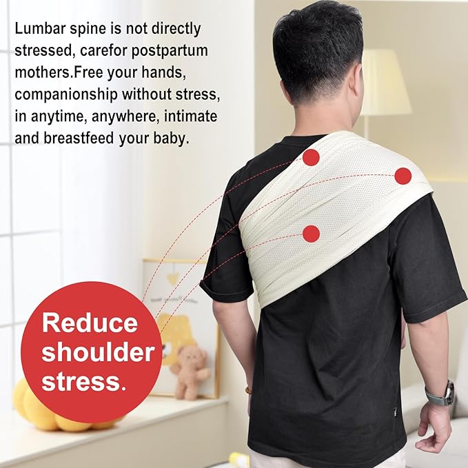 Water Ring Sling Baby Carrier, Adjustable Lightweight Breathable Newborn Carrier Sling for Summer, Swimming, Pool, Beach, Front Chest Mesh Infant Wrap Carrier for Baby Gift ( Beige