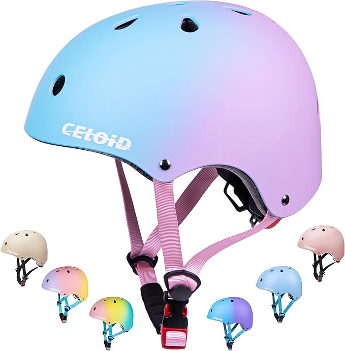 Kids Bike Helmet,Toddler Skateboard Helmets for Ages 2-3-5-8-14 Years Boys Girls,Adjustable Multi-Sport Bicycle Skateboarding Football Roller Skating Scooter Rollerblade Balance Bike Helmet
