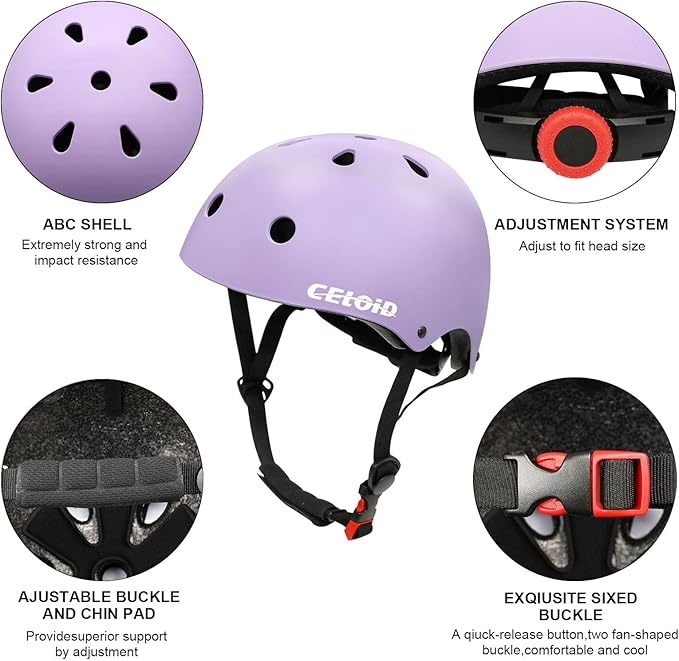 Kids Bike Helmet,Toddler Skateboard Helmets for Ages 2-3-5-8-14 Years Boys Girls,Adjustable Multi-Sport Bicycle Skateboarding Football Roller Skating Scooter Rollerblade Balance Bike Helmet
