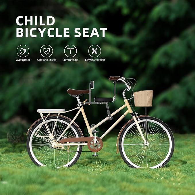 YouTeMei Kids Bike seat, Front Mounted Bike Seat for Adult Bike,Bike Seat Kids for 1-6years Old…