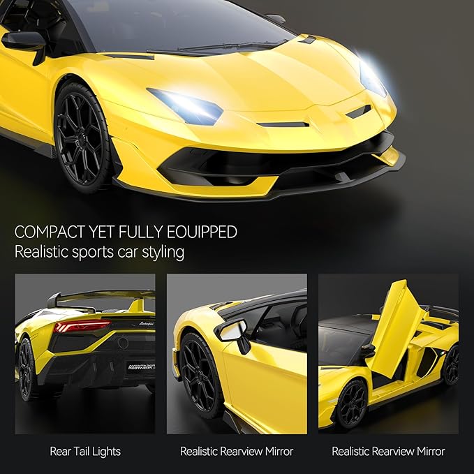 Lamborghini Remote Control Car, Officially Licensed 1:14 Lambo RC Car for Boys Girls Birthday Gift, Yellow Toys for 3 4 5 Years Old(Yellow)