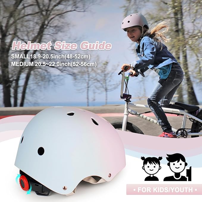 Kids Bike Helmet,Toddler Skateboard Helmets for Ages 2-3-5-8-14 Years Boys Girls,Adjustable Multi-Sport Bicycle Skateboarding Football Roller Skating Scooter Rollerblade Balance Bike Helmet