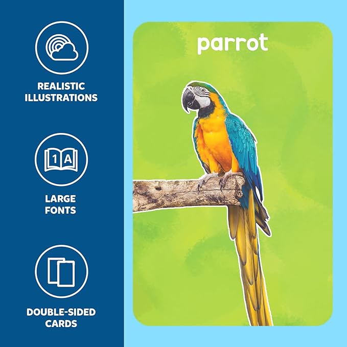 Skillmatics Thick Flash Cards for Toddlers - First 100 Animals, Montessori Toys, Preschool Learning Activities, Learning Aids, Gifts for Kids Ages 1, 2, 3, 4 Years