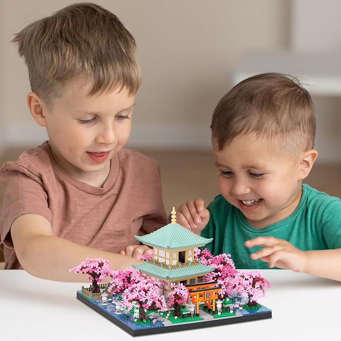 Cherry Blossom Micro Mini Building Block Sets Toy for Adults,Japanese Bonsai Tree House Architecture Gifts for Kids 14+(3809 Pieces)