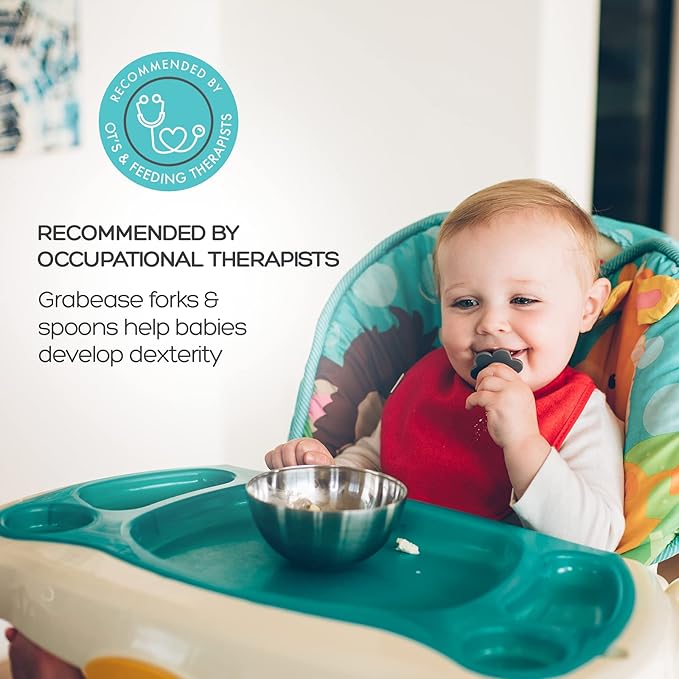 Grabease Baby Spoons Feeding Supplies Baby Led Weaning Supplies Toddler Utensils, BPA-Free & Phthalate-Free for Baby & Toddler, 1 Set, green