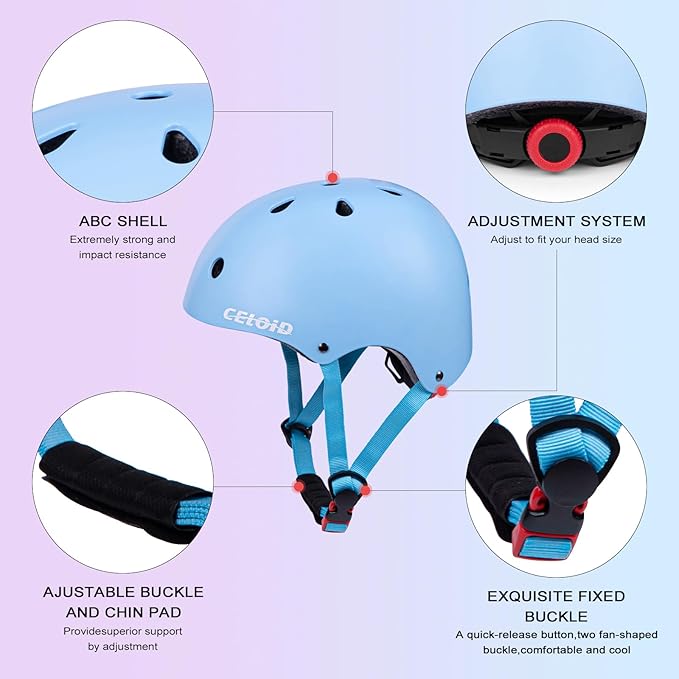 Kids Bike Helmet,Toddler Skateboard Helmets for Ages 2-3-5-8-14 Years Boys Girls,Adjustable Multi-Sport Bicycle Skateboarding Football Roller Skating Scooter Rollerblade Balance Bike Helmet