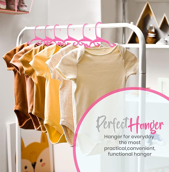 Utopia Home 40 Pack Kids Hangers - 11.5 Inch Plastic Baby Hangers for Closet - Childrens Hanger for Clothes & Infant Hanger for Closet - Ideal for Everyday Standard Use (Pink)