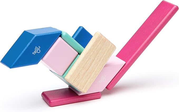 14 Piece Tegu Magnetic Wooden Block Set, Blossom