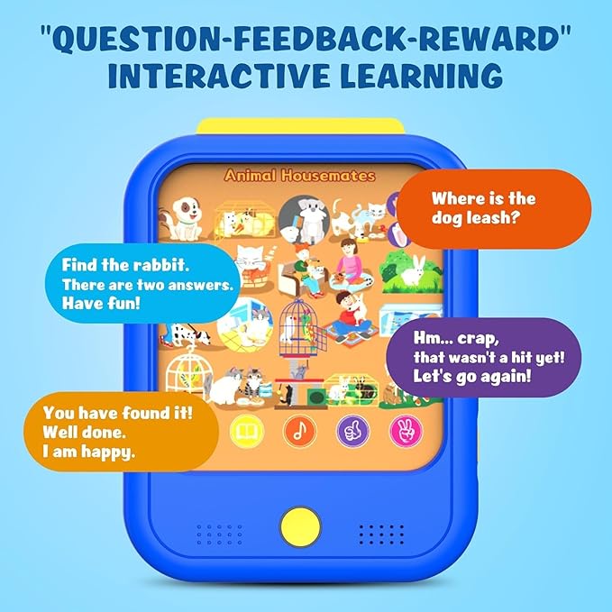 Kids Learning Tablet Educational Learning Pad for Toddlers 2-5 to Learn Alphabets, Numbers, Foods, Time, Music, Talking Cards for Toddlers,Learning Educational Toy Kids Gifts