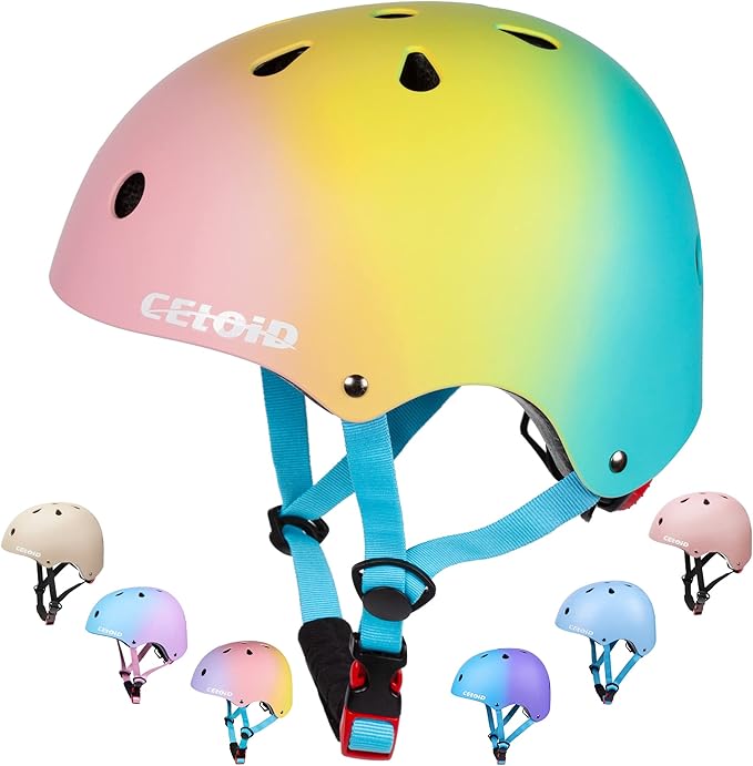 Kids Bike Helmet,Toddler Skateboard Helmets for Ages 2-3-5-8-14 Years Boys Girls,Adjustable Multi-Sport Bicycle Skateboarding Football Roller Skating Scooter Rollerblade Balance Bike Helmet