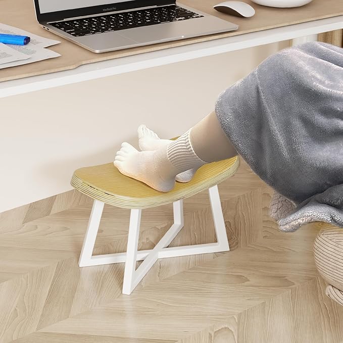 Wooden Step Stool,Foot Rest for Adult&Children,Short Stool for Under Desk, Small Bench for Living Room, Kitchen, Couch, Entryway