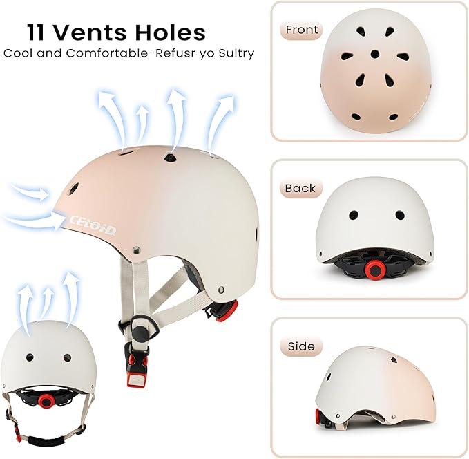 Kids Bike Helmet,Toddler Skateboard Helmets for Ages 2-3-5-8-14 Years Boys Girls,Adjustable Multi-Sport Bicycle Skateboarding Football Roller Skating Scooter Rollerblade Balance Bike Helmet
