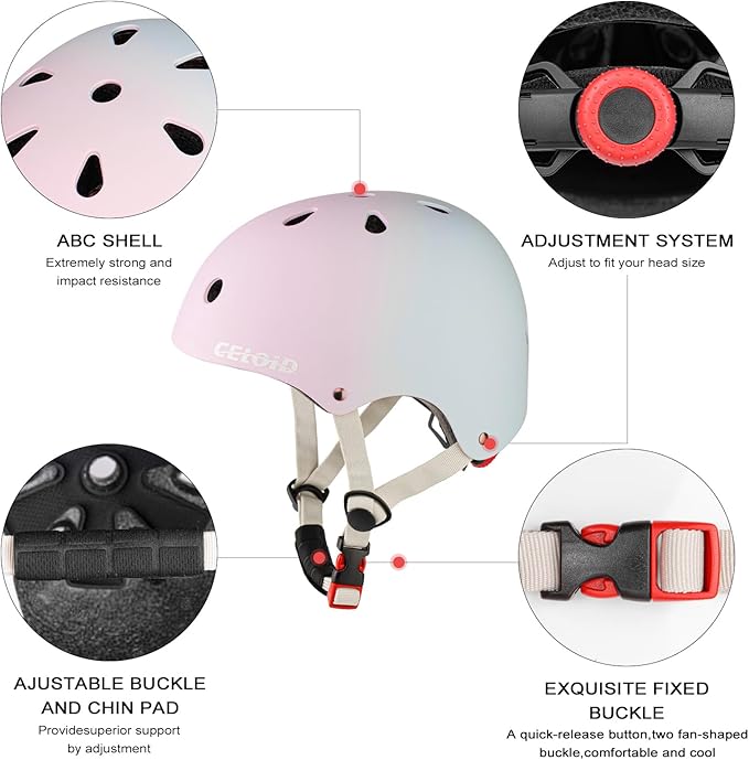 Kids Bike Helmet,Toddler Skateboard Helmets for Ages 2-3-5-8-14 Years Boys Girls,Adjustable Multi-Sport Bicycle Skateboarding Football Roller Skating Scooter Rollerblade Balance Bike Helmet