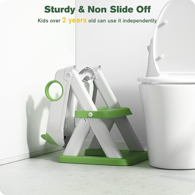 Potty Training Seat, Upgrade Toddler Toilet Seat for Kids Boys Girls, 2 in 1 Potty Training Toilet for Kids, Splash Guard Anti-Slip Pad Step Stool(Upgraded Cushion)