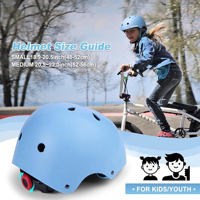 Kids Bike Helmet,Toddler Skateboard Helmets for Ages 2-3-5-8-14 Years Boys Girls,Adjustable Multi-Sport Bicycle Skateboarding Football Roller Skating Scooter Rollerblade Balance Bike Helmet