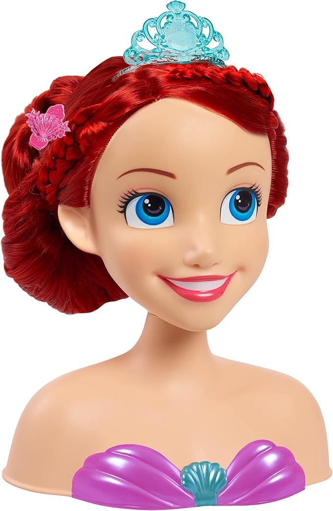 Disney Princess Ariel Styling Head, 18-pieces, Pretend Play, Kids Toys for Ages 3 Up by Just Play