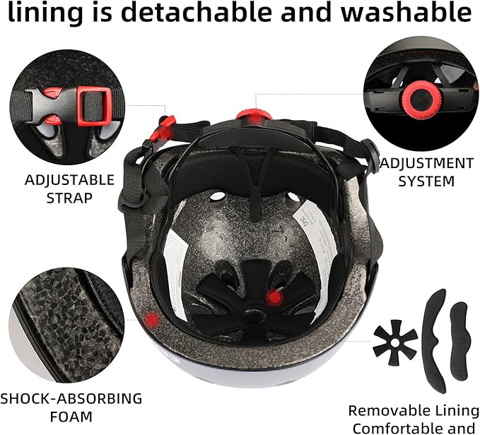 Kids Bike Helmet,Toddler Skateboard Helmets for Ages 2-3-5-8-14 Years Boys Girls,Adjustable Multi-Sport Bicycle Skateboarding Football Roller Skating Scooter Rollerblade Balance Bike Helmet