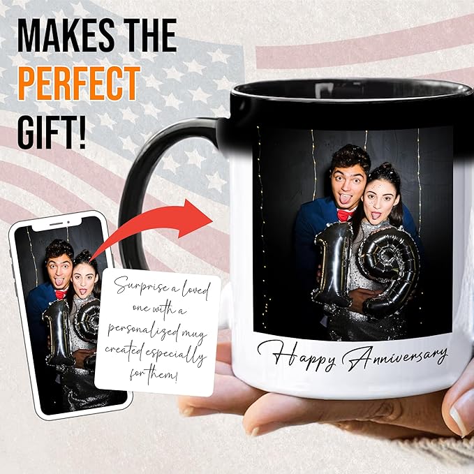 Custom Magic Mug Personalized Photo Coffee Mugs 11 Oz Customize Color Changing Cup with Photo Text Image Logo Ceramic Cups Gifts for Men Women Dad Mom Family Best Friend