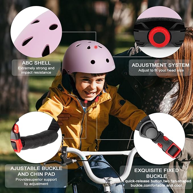 Kids Bike Helmet,Toddler Skateboard Helmets for Ages 2-3-5-8-14 Years Boys Girls,Adjustable Multi-Sport Bicycle Skateboarding Football Roller Skating Scooter Rollerblade Balance Bike Helmet