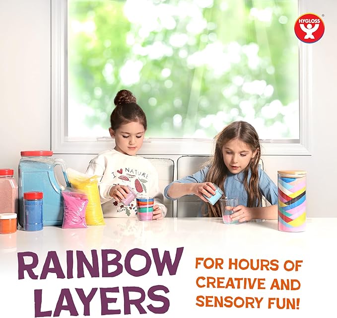 Hygloss Colored Play Sand – 25 lb Pastel Rainbow Craft Sand for Sand Art, Christmas Decorations, DIY Projects, Classroom Activities, and Plant Décor – Fine, Non-Toxic Sand, Safe for Kids Ages 3+