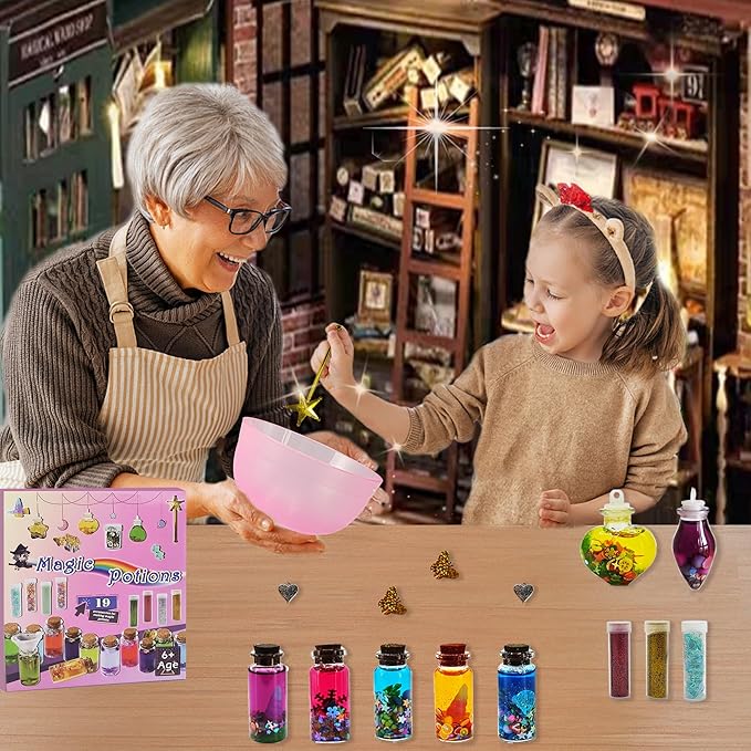 Fairy Mixies Potions Set with Magic for Kids, DIY 19 Bottles Mixies Potions for Christmas, Creativity Art Craft Toy for Girls, Fun Birthday Gift Toys for Girl 6 7 8 9 10