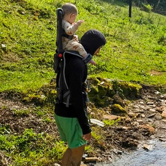 WIPHA Hiking Backpack Carrier, Lightweight Toddler Shoulder Carrier with Sun Shade, Saddle Toddler Backpack for Kids 6 Months to 4 Years Old