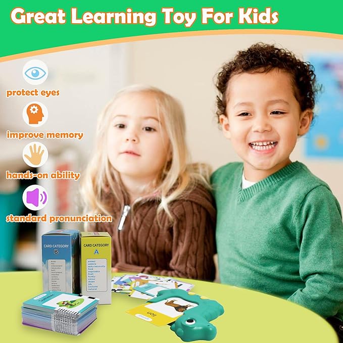 MAYAPHILOS Spanish and English Talking Flash Cards, 224 Sight Words Learn Spanish for Kids, Audible Educational Interactive Autism Sensory Toys for Toddlers