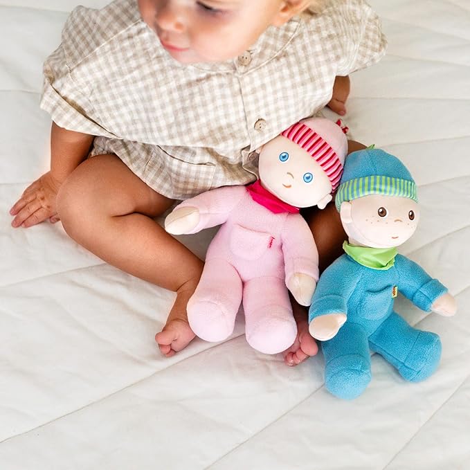 HABA Snug-up Doll Luis 8" First Boy Baby Doll - Machine Washable for Ages Birth and Up