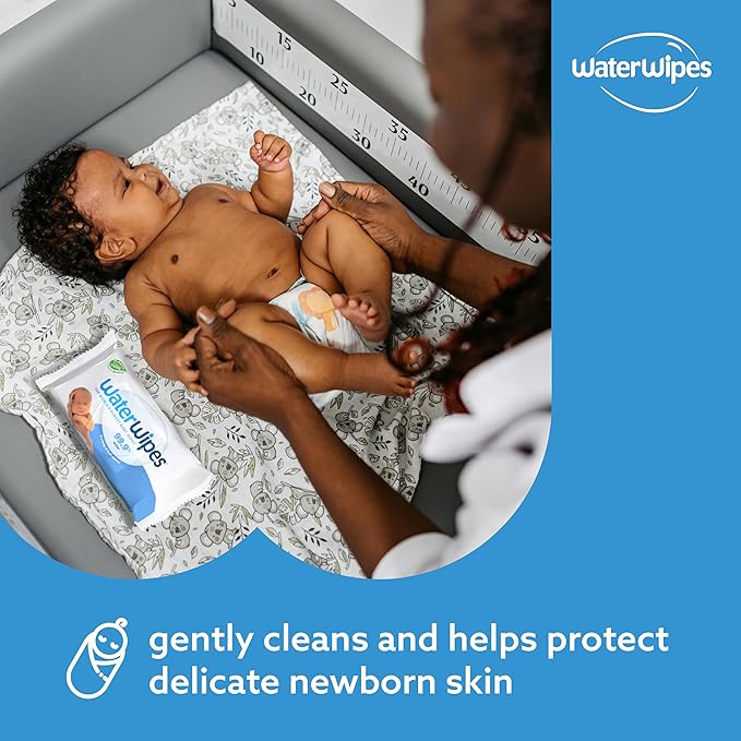 WaterWipes Sensitive+ Newborn & Baby Wipes, 3-In-1 Cleans, Cares, Protects, 99.9% Water, Unscented & Hypoallergenic, 540 Count (9 Packs)