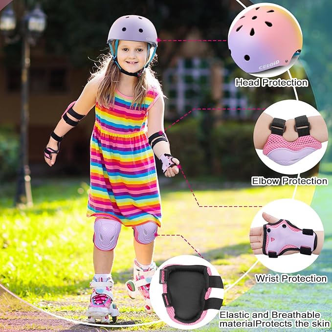 Kids Bike Helmet,Toddler Skateboard Helmets for Ages 2-3-5-8-14 Years Boys Girls,Adjustable Multi-Sport Bicycle Skateboarding Football Roller Skating Scooter Rollerblade Balance Bike Helmet