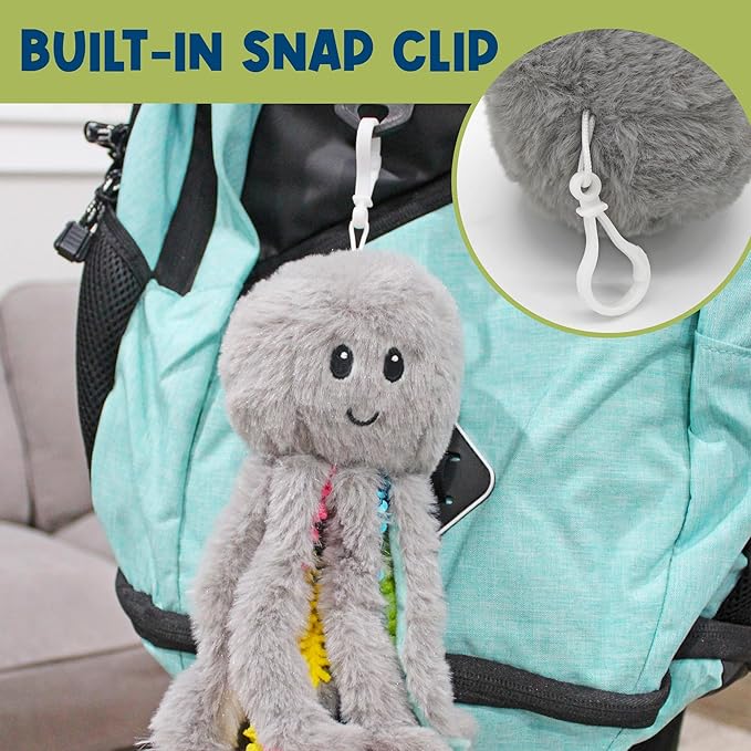 Mini Sensory Octopus Plush Toy, Travel-Size Fidget Plush for Special Needs and Sensory Fun