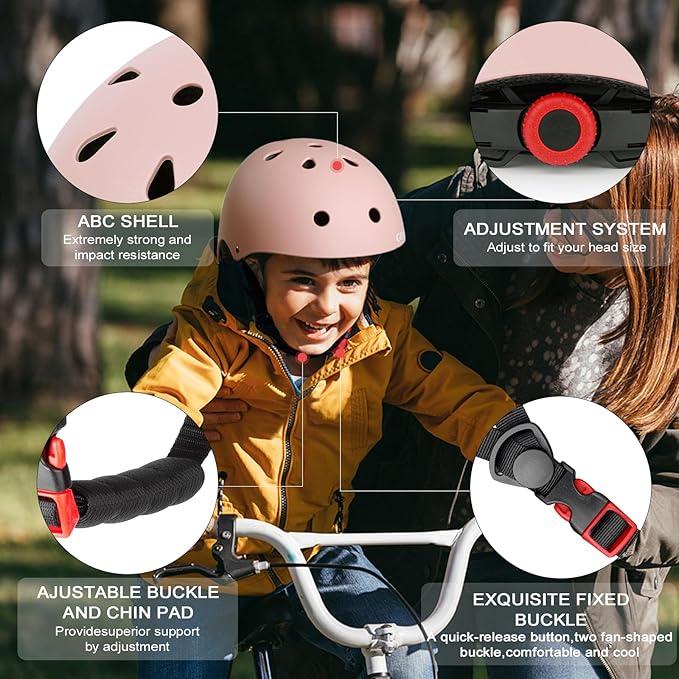 Kids Bike Helmet,Toddler Skateboard Helmets for Ages 2-3-5-8-14 Years Boys Girls,Adjustable Multi-Sport Bicycle Skateboarding Football Roller Skating Scooter Rollerblade Balance Bike Helmet
