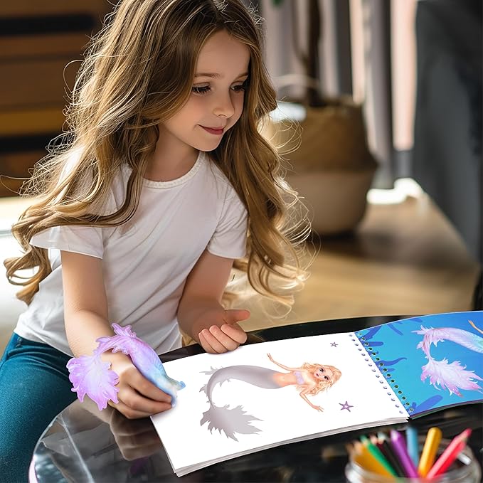 Sticker Dress up Mermaid - Sticker Activity Book for Kids. Learn Girls Fashion Design for Mermaid with Stickers and Guides for Kids 5 and up. Little Designer Creativity Book