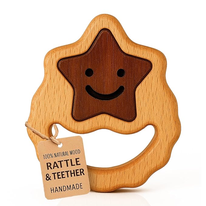 Wooden Toy for 6โ12 Month Old Baby | Montessori Rattle | Toys for Baby Boy & Girl